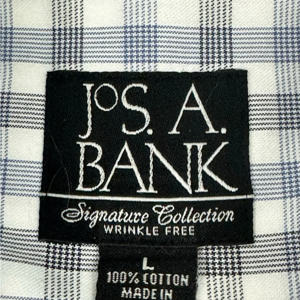 Jos. A. Bank Gray Men Plaid Button Down Shirt Size Large